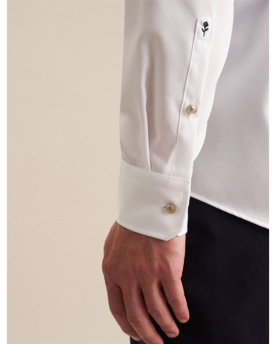 Seidensticker Regular overhemd wit semi-wide spread boord