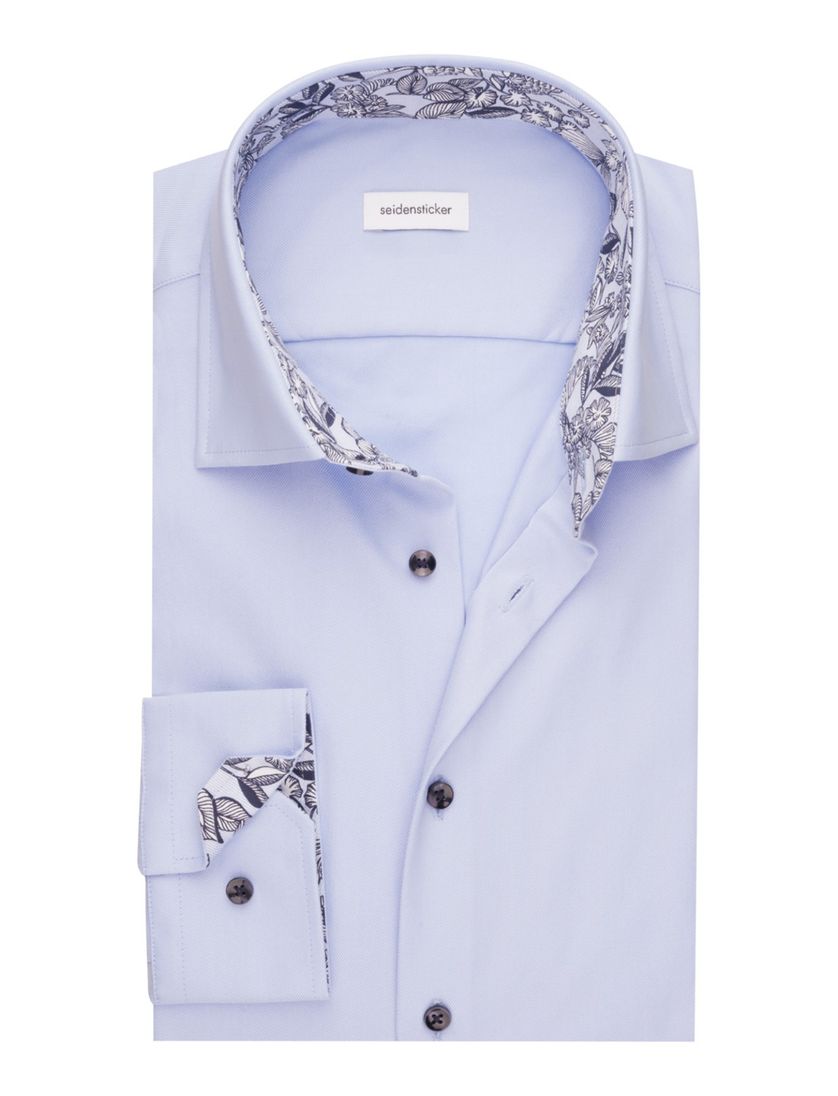 Overhemd Seidensticker Regular lichtblauw 100% katoen