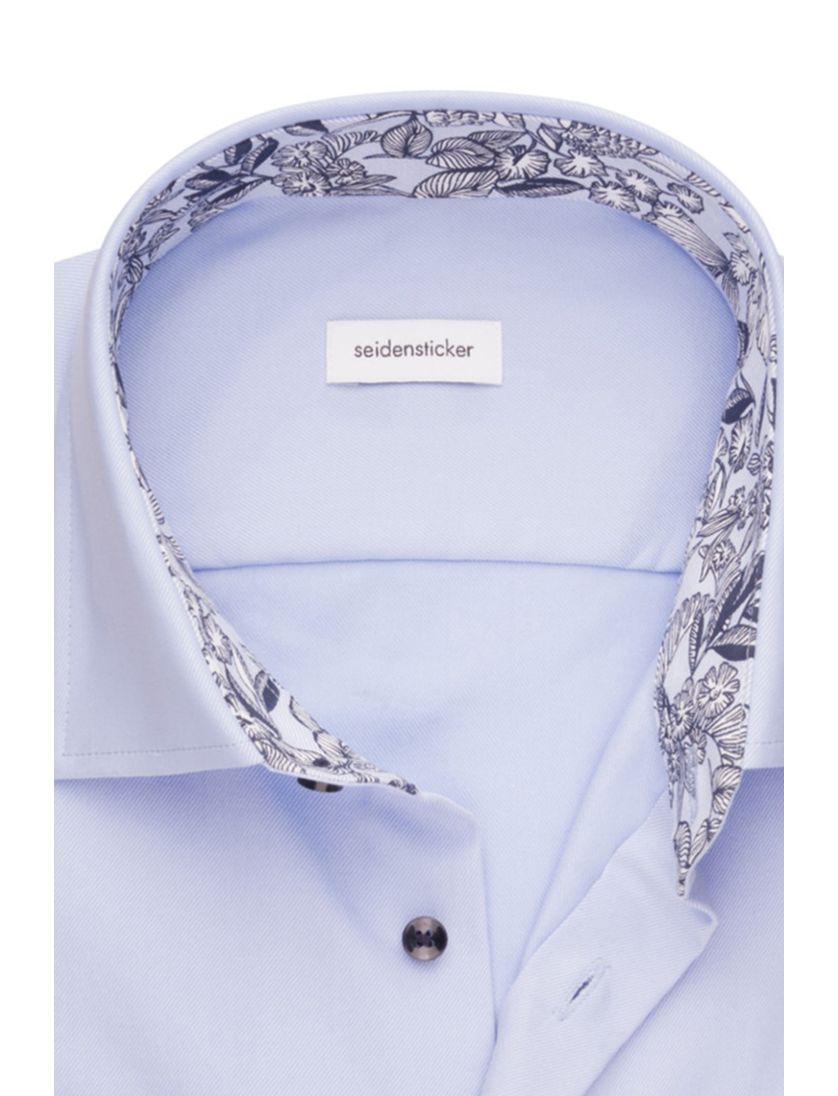 Overhemd Seidensticker Regular lichtblauw 100% katoen