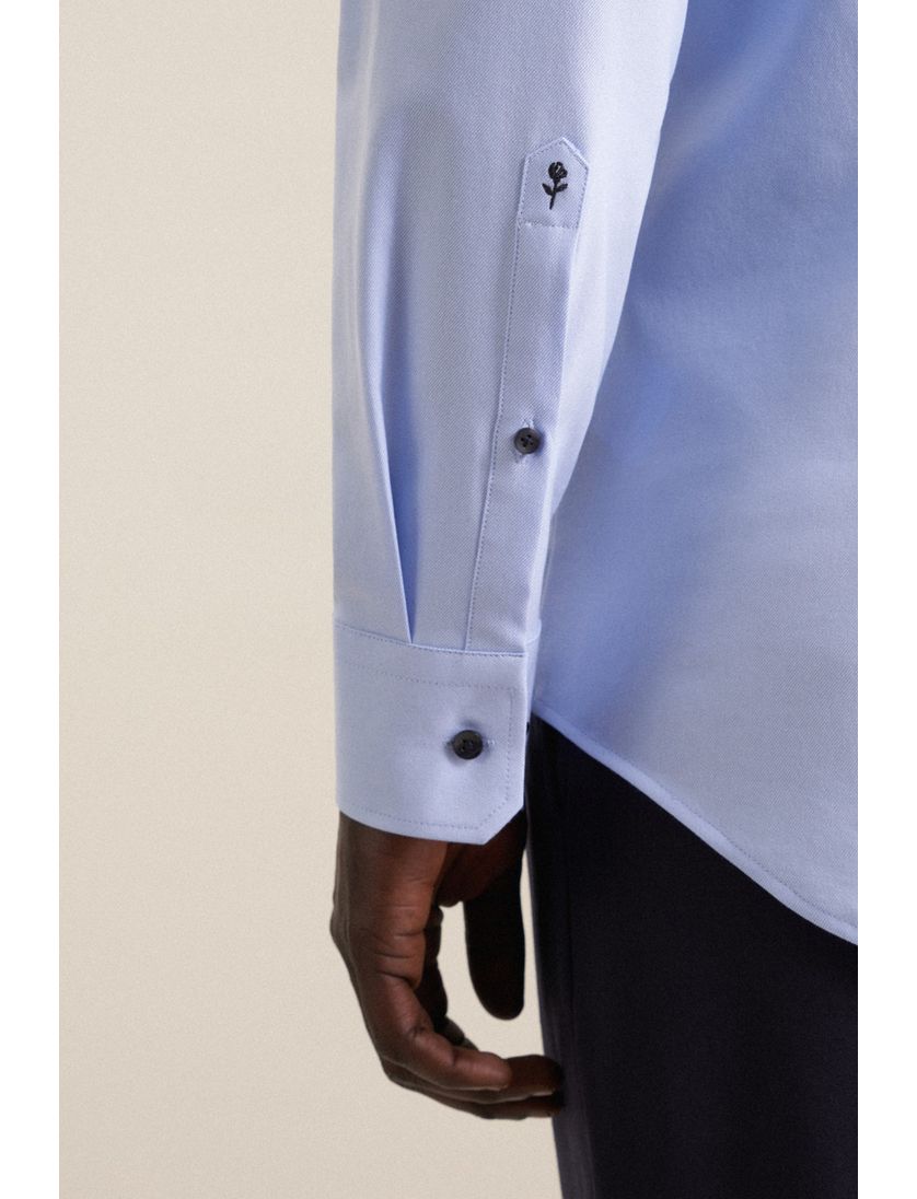 Overhemd Seidensticker Regular lichtblauw 100% katoen