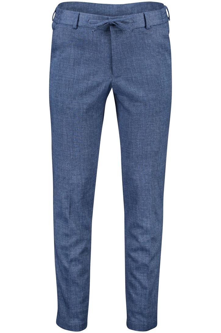Zuitable chino Mix & Match blauw gemêleerd slim fit