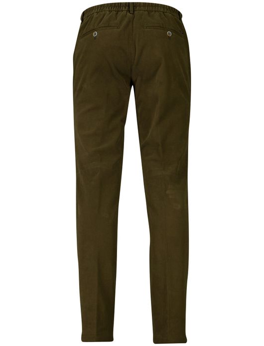 Katoenen flatfront broek Hiltl effen groen