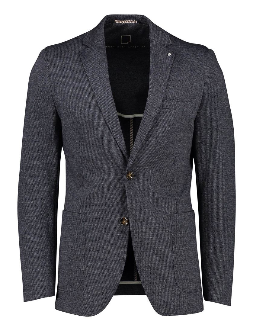 Born with Appetite colbert normale fit donkerblauw gemeleerd