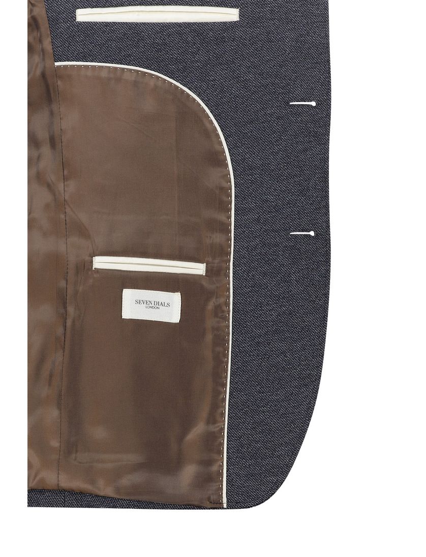 Born with Appetite colbert normale fit donkerblauw gemeleerd