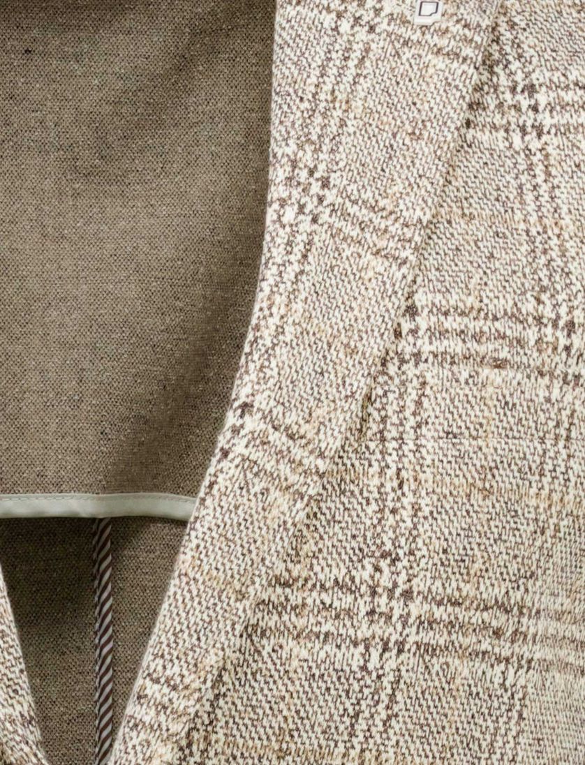 colbert Born With Appetite Slim Fit beige geruit