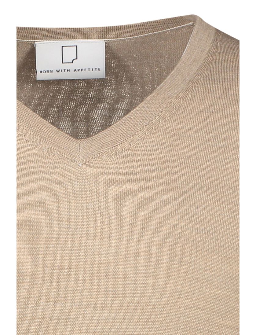 trui Born With Appetite bruin merinowol