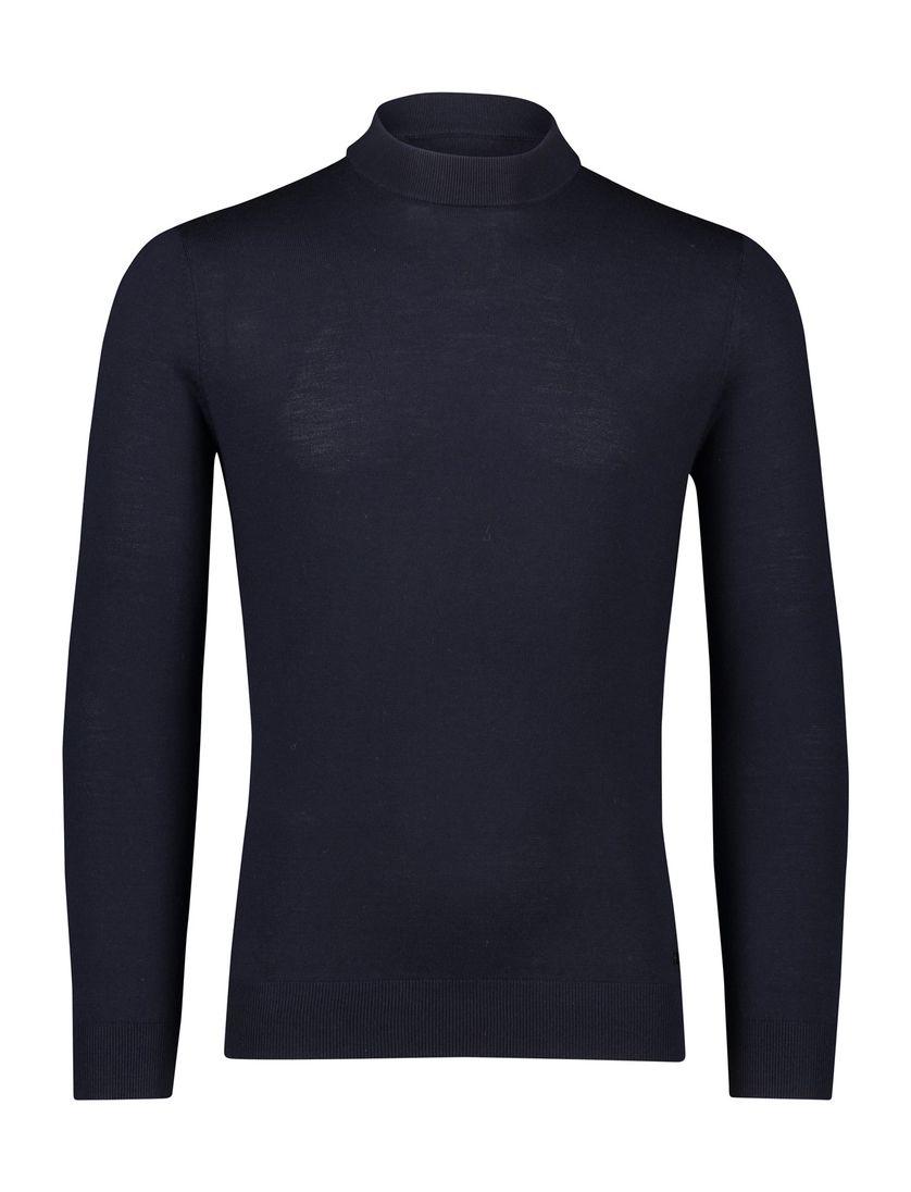 trui Born With Appetite donkerblauw turtle neck
