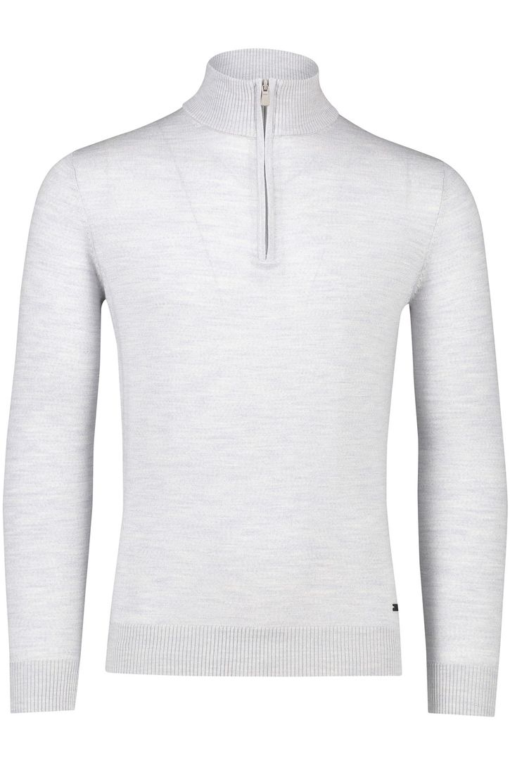 Born With Appetite trui grijs half zip gemêleerd