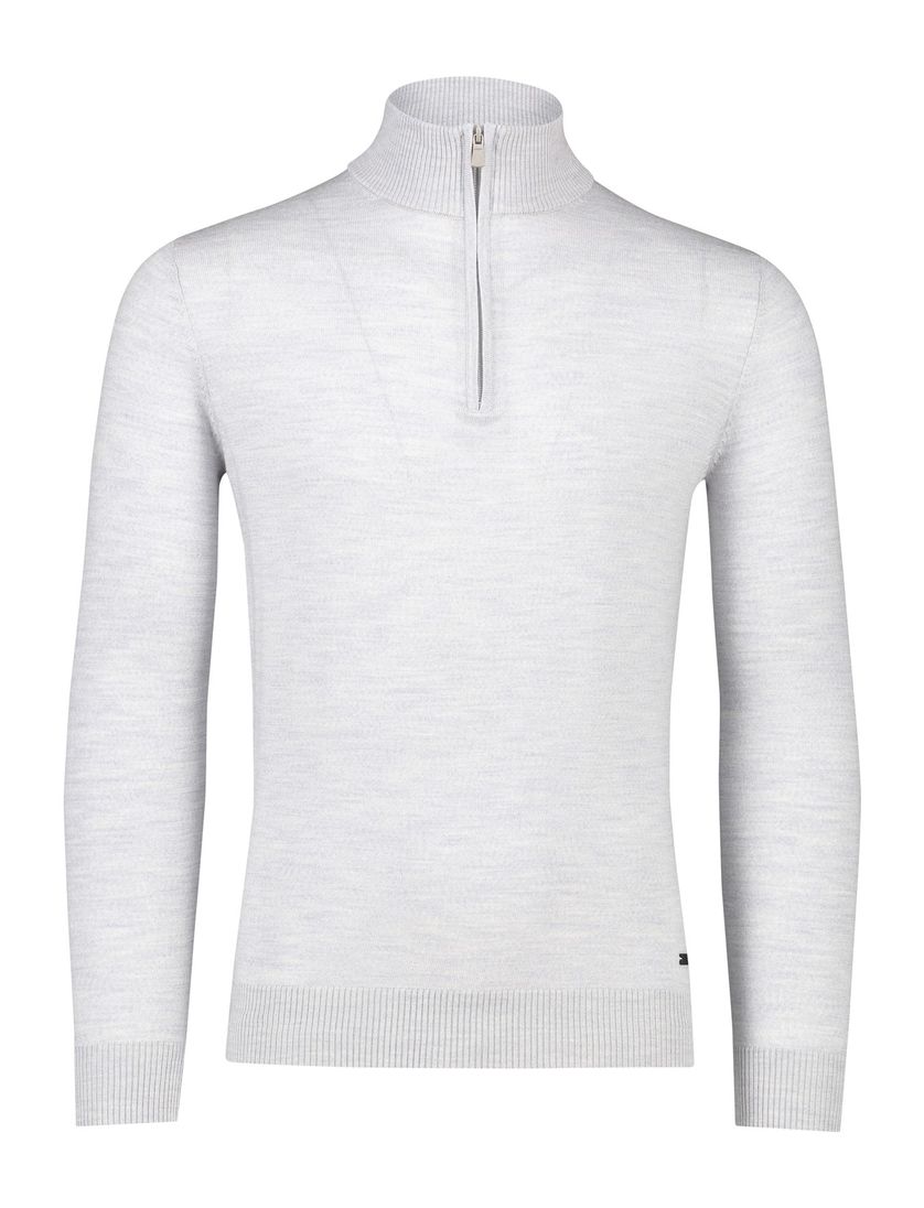 Born With Appetite trui grijs half zip gemêleerd