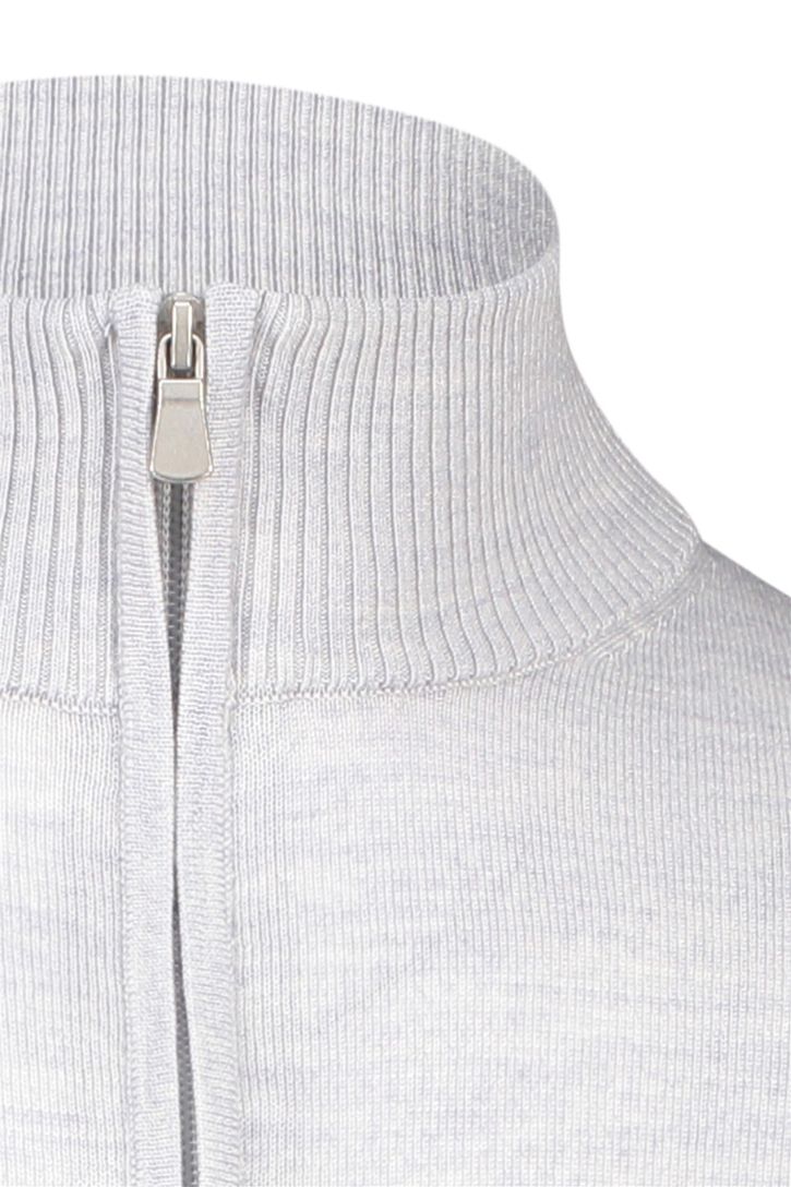 Born With Appetite trui grijs half zip gemêleerd