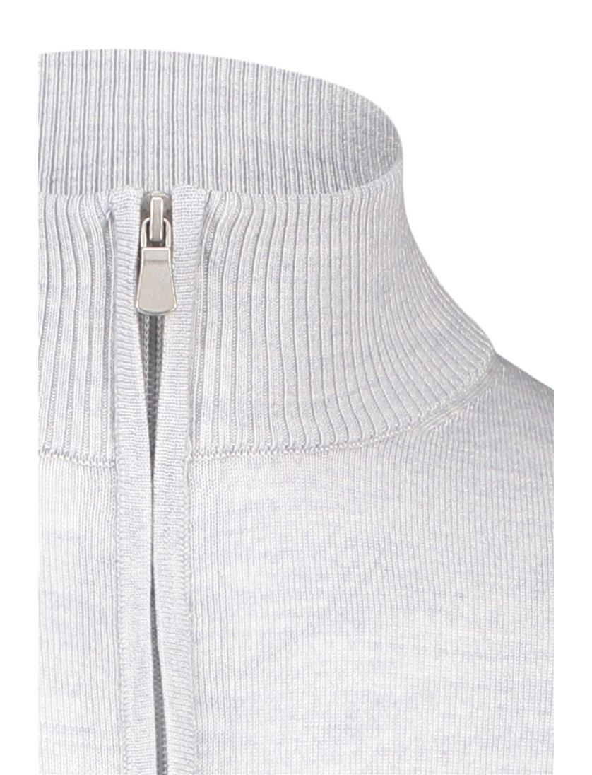 Born With Appetite trui grijs half zip gemêleerd