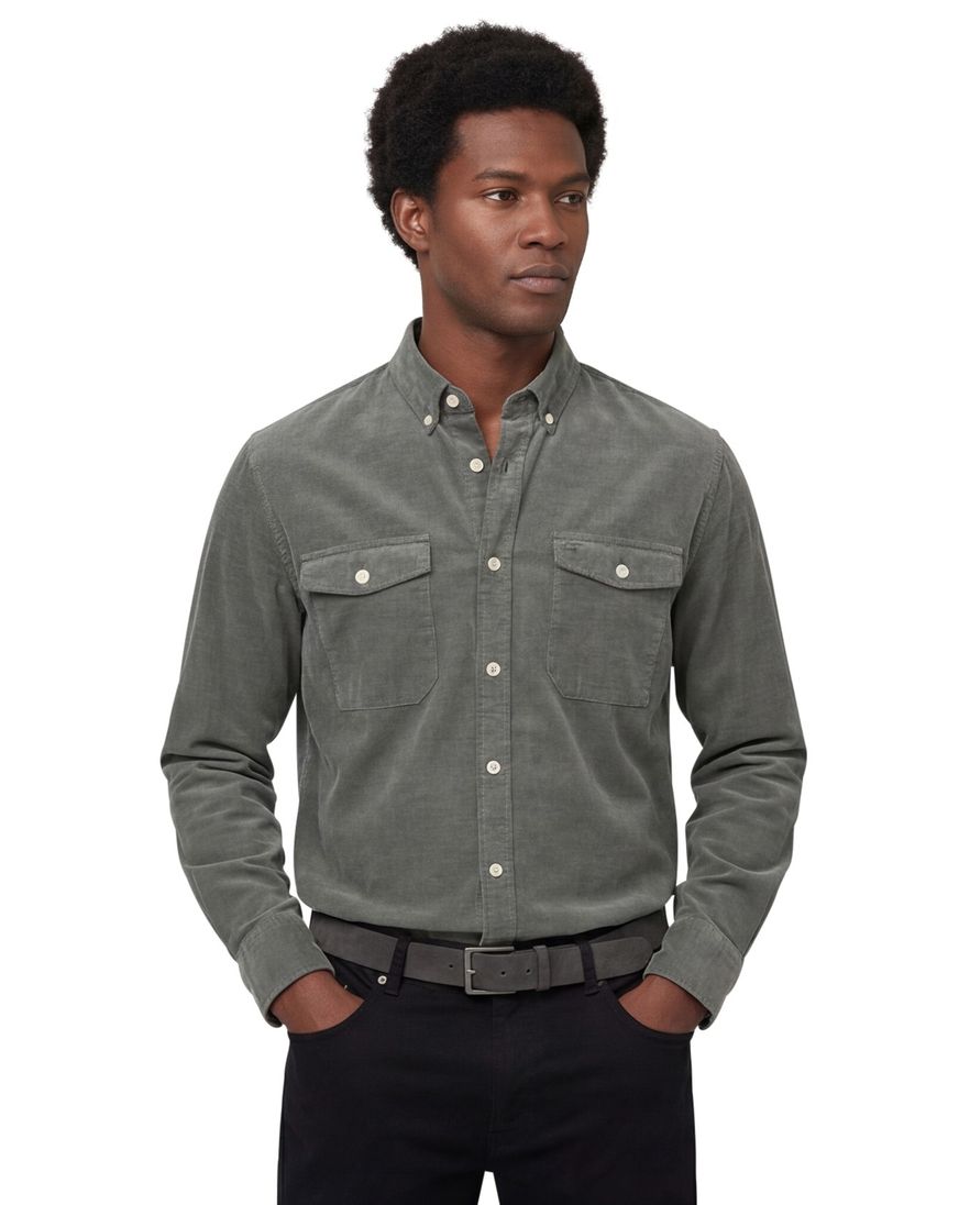 Camel Active overshirt groen wijde fit dubbele borstzak