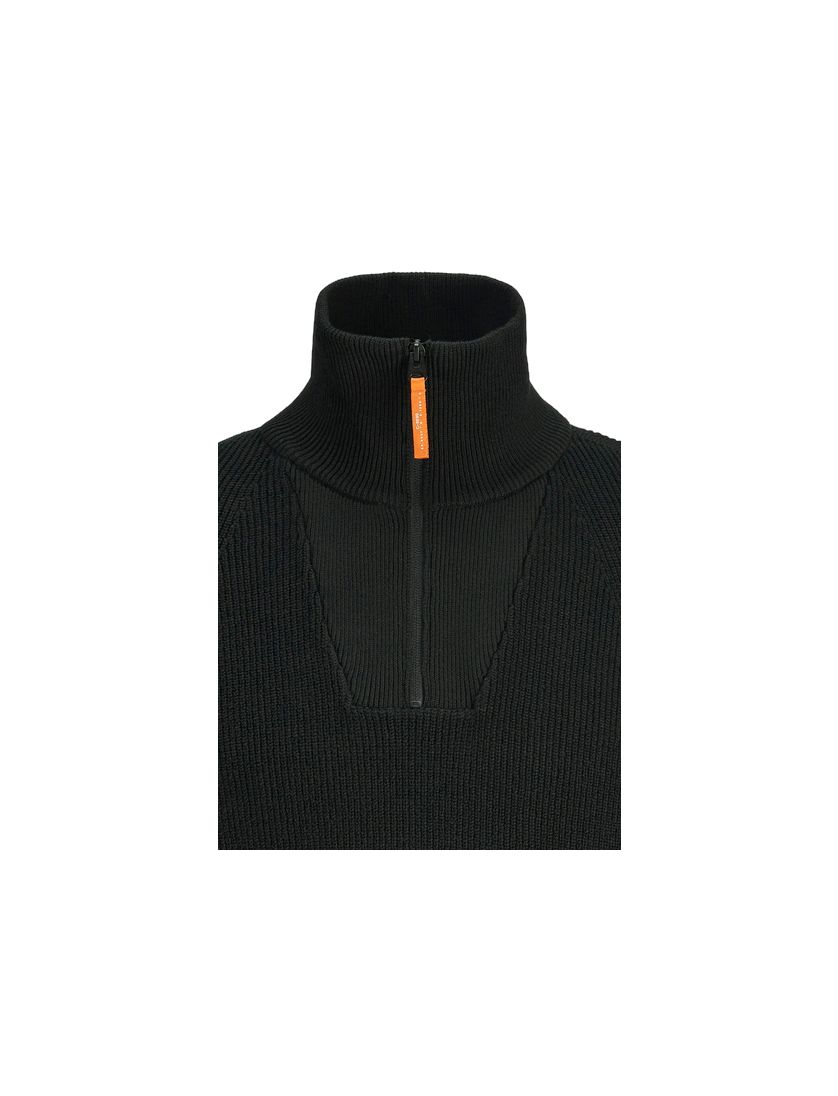 Jack & Jones Plus Size half zip trui zwart effen