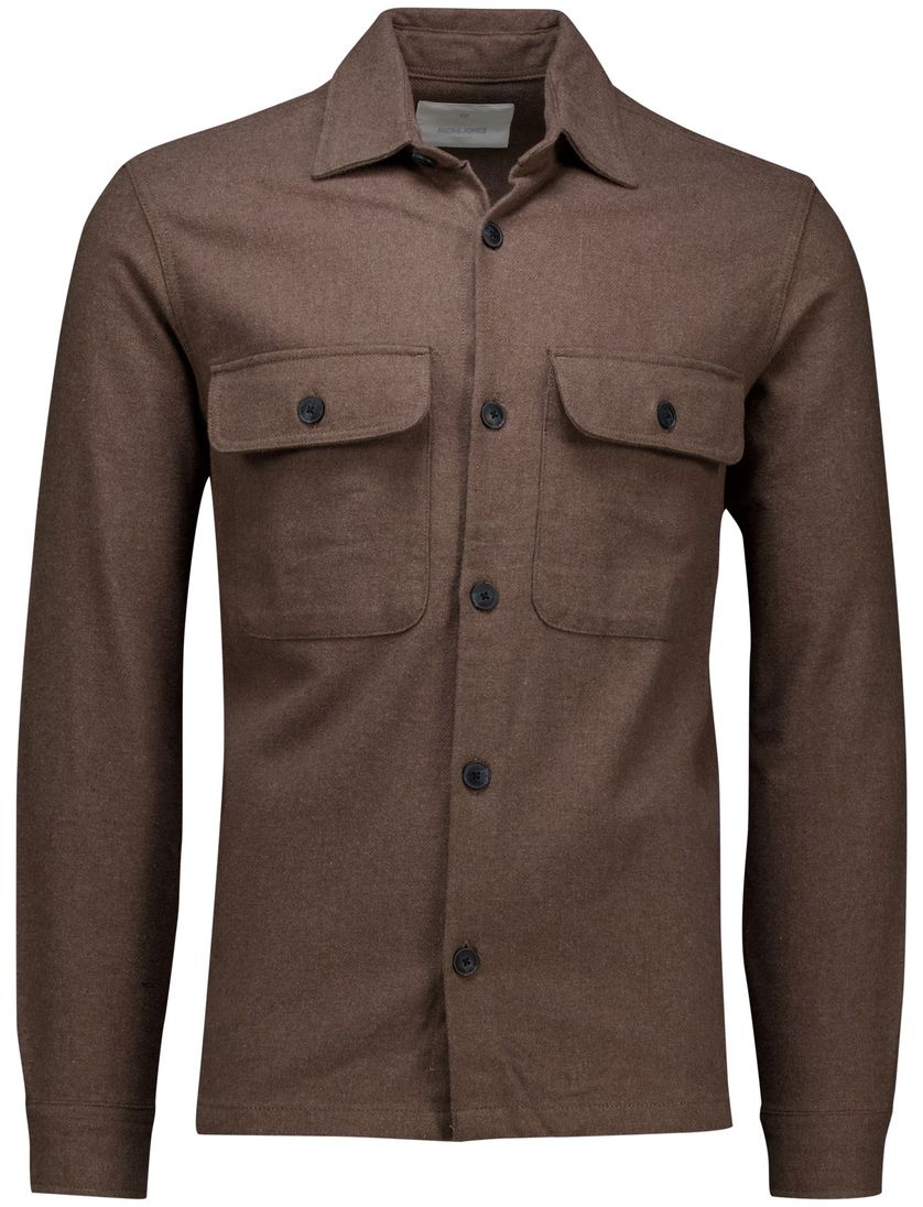 Jack & Jones overshirt bruin katoen comfort fit JP Raymond