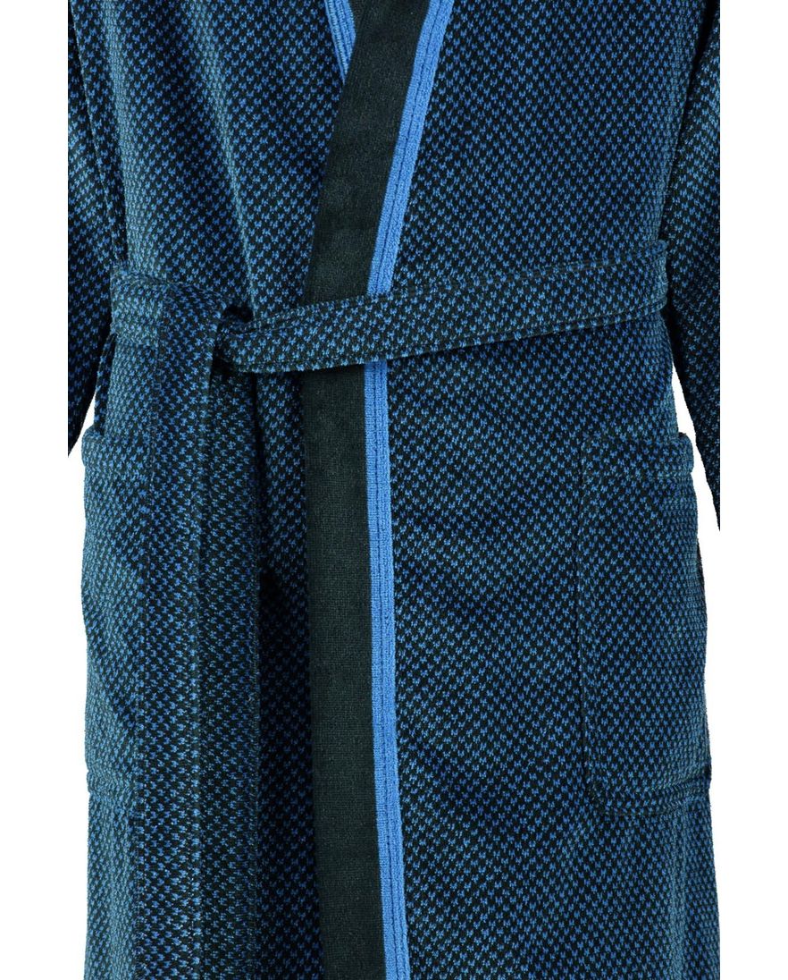 badjas Cawö blauw zwart katoen