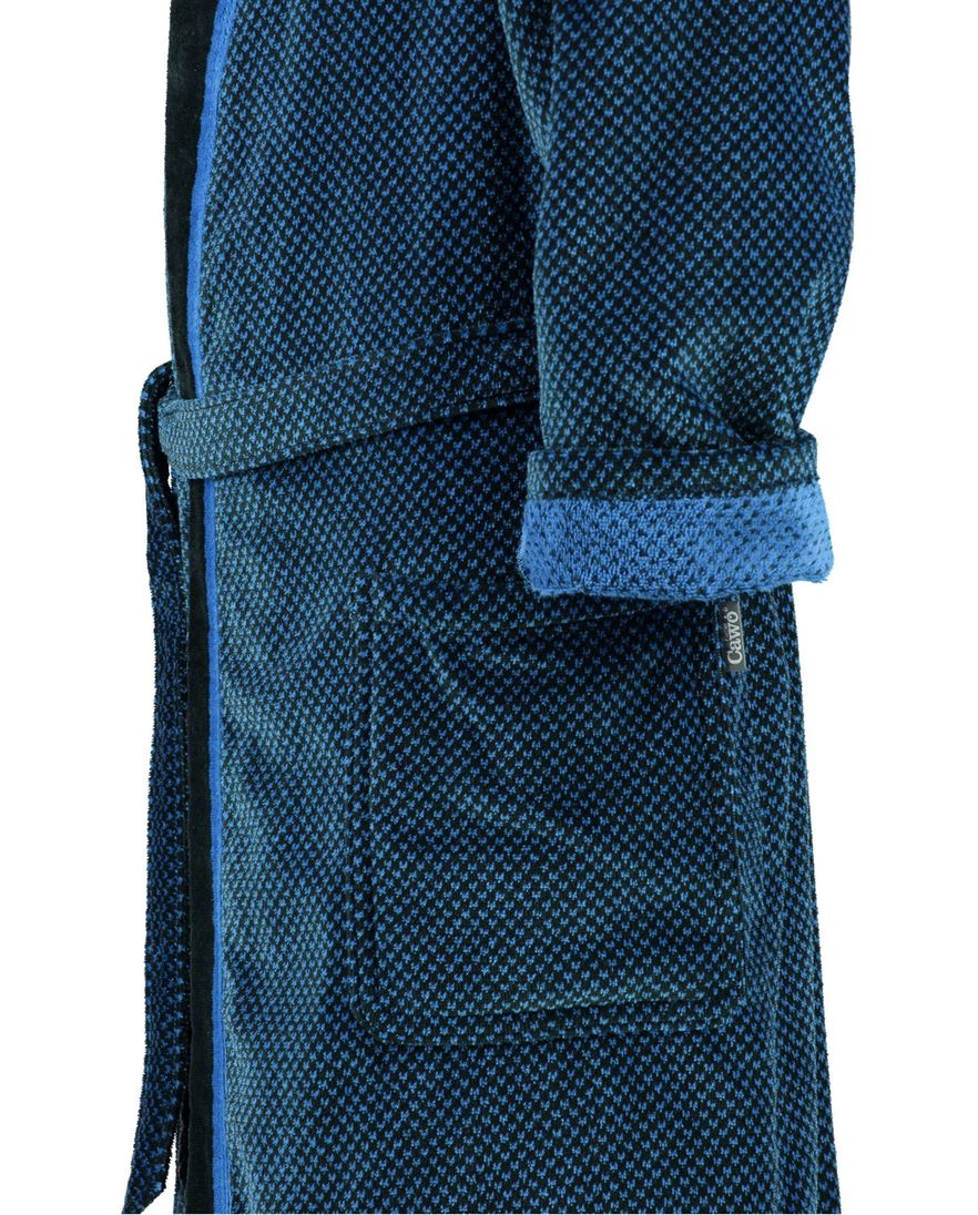 badjas Cawö blauw zwart katoen