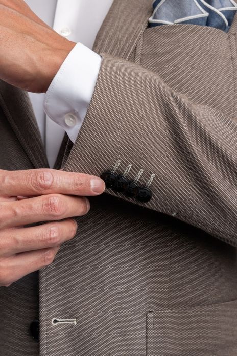 Blue Industry colbert bruin effen katoen