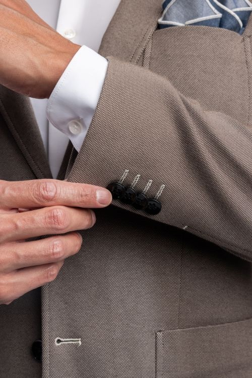 Blue Industry colbert katoen bruin effen