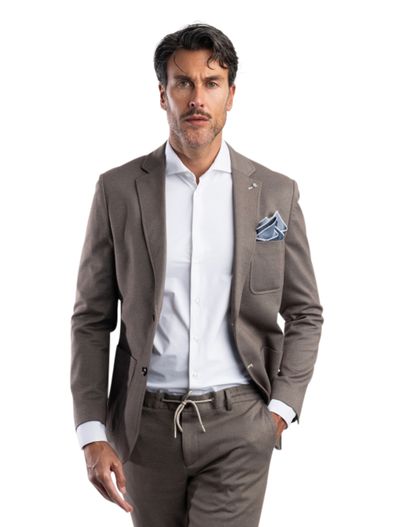 Blue Industry Blue Industry colbert katoen bruin effen