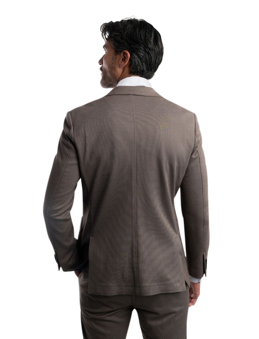 Blue Industry colbert katoen bruin effen