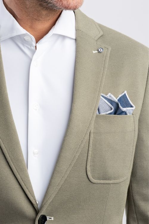 Blue Industry groen effen katoen colbert