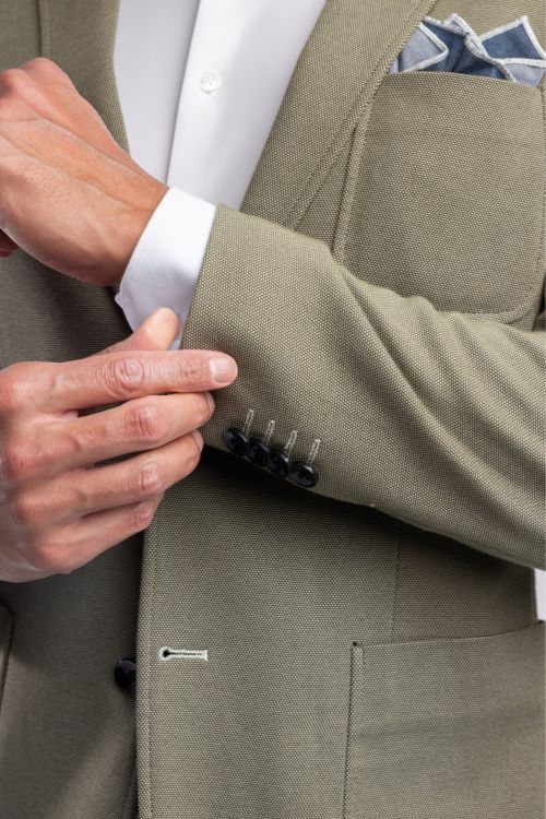 Blue Industry groen effen katoen colbert