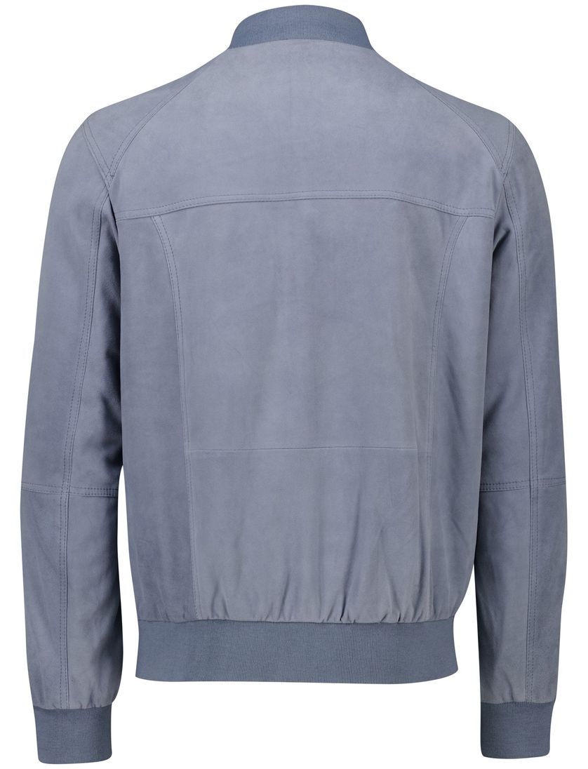 leren Wellington of Bilmore bomberjack effen lichtblauw