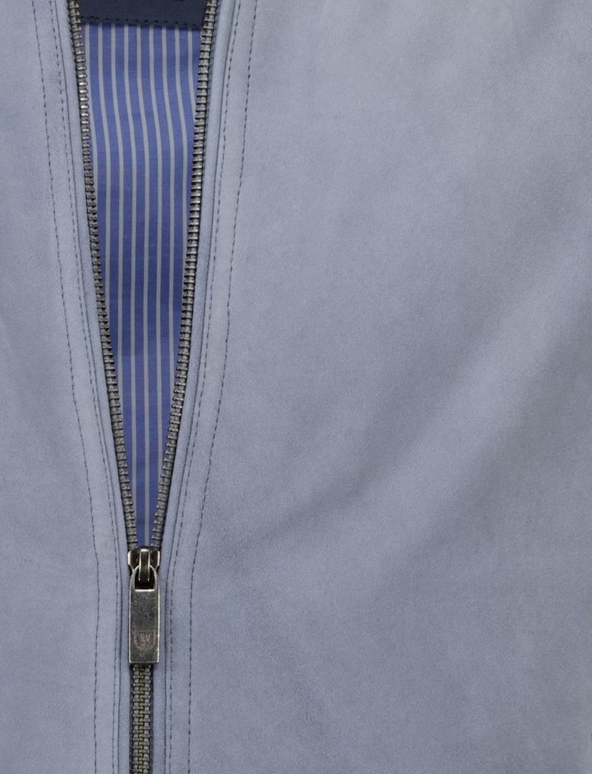 leren Wellington of Bilmore bomberjack effen lichtblauw