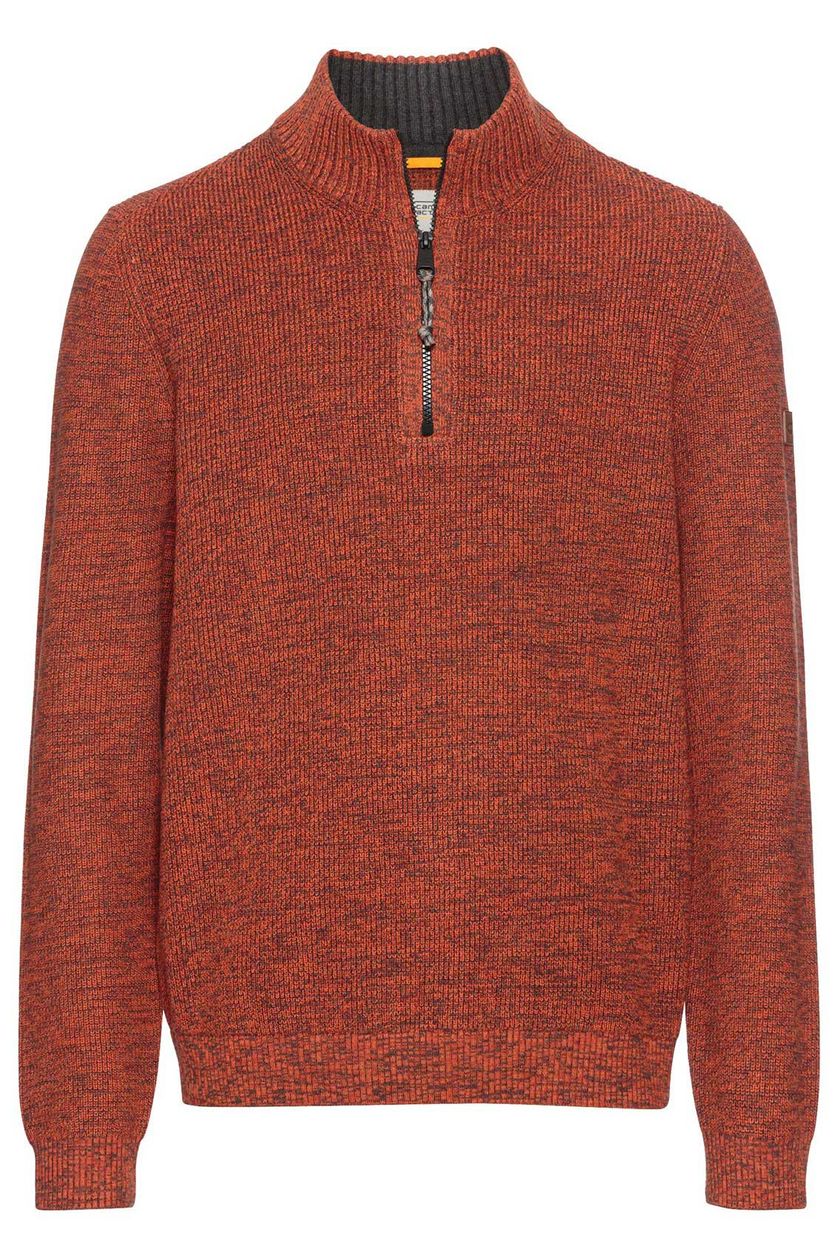 Camel Active half zip rood gemêleerd katoen