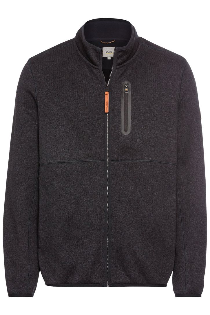 vest Camel Active donkerblauw effen wijde fit rits