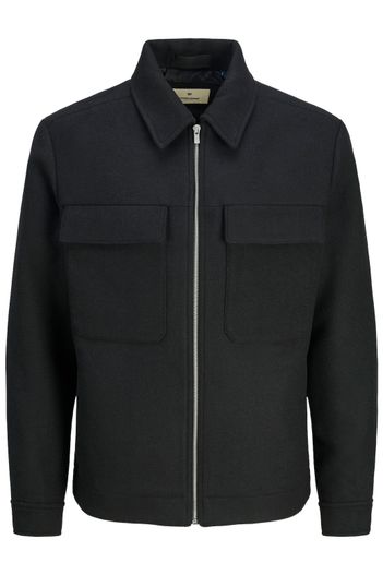 Jack & Jones Jack & Jones overshirt-look zwart effen