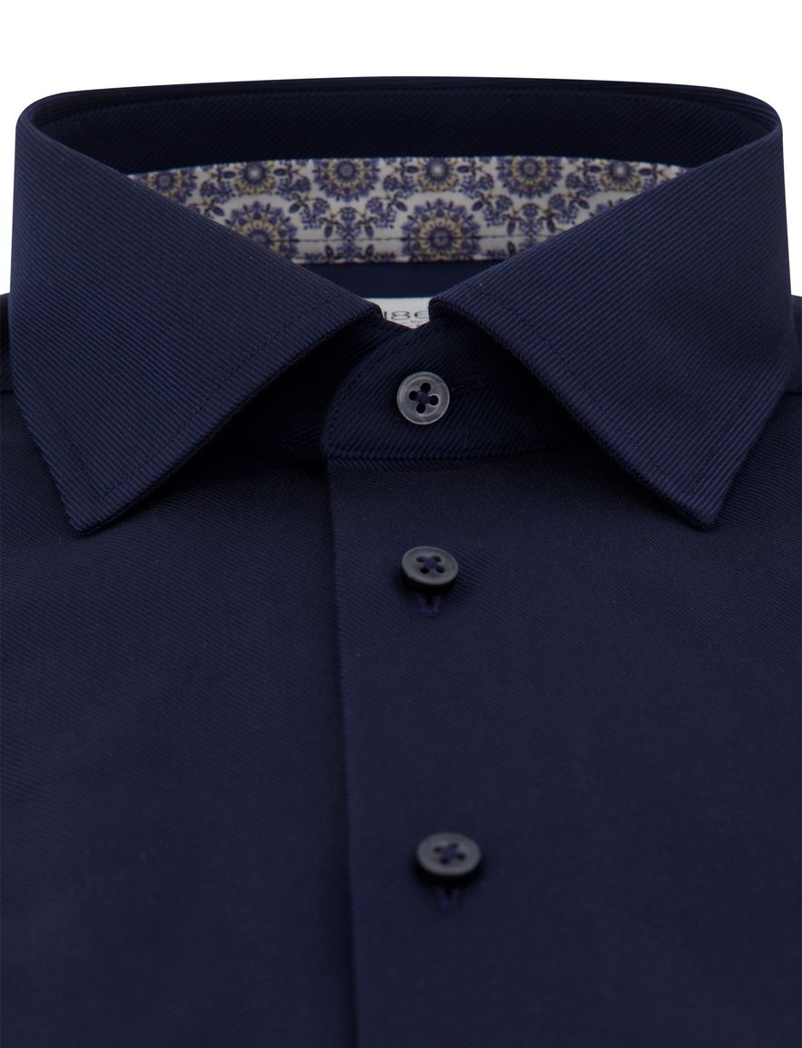 Eterna overhemd Comfort Fit donkerblauw strijkvrij