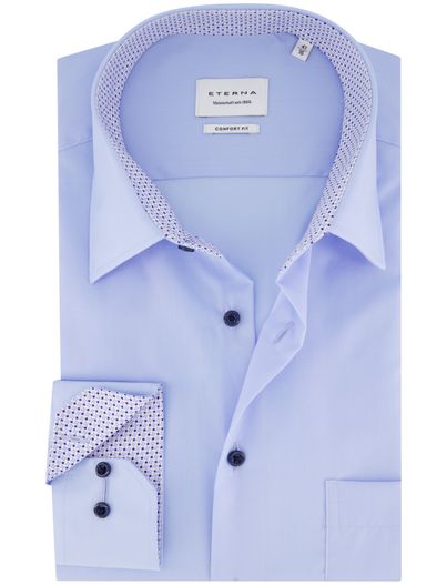 Eterna overhemd Eterna Comfort Fit blauw katoen