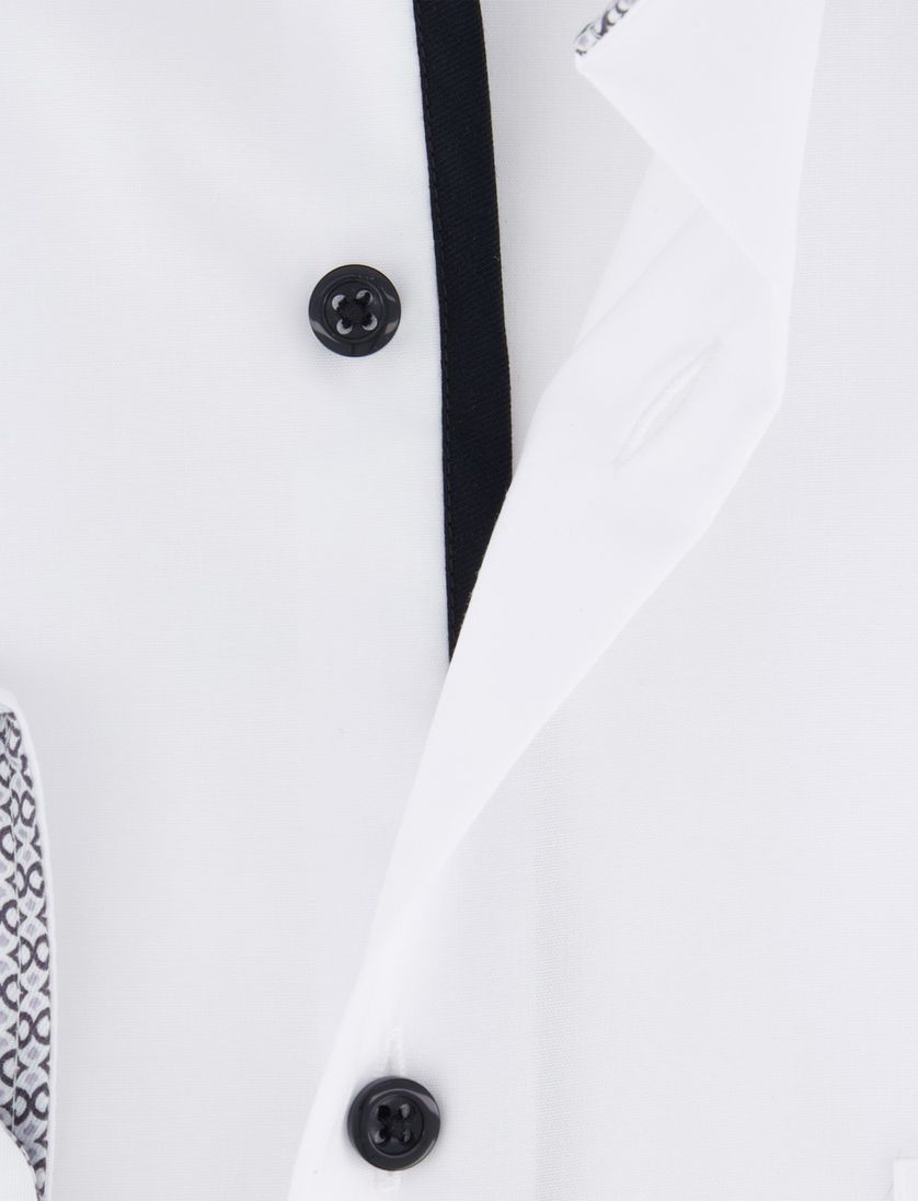 Eterna overhemd wit comfort fit donkere knopen