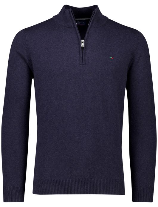 Portofino trui donkerblauw half zip