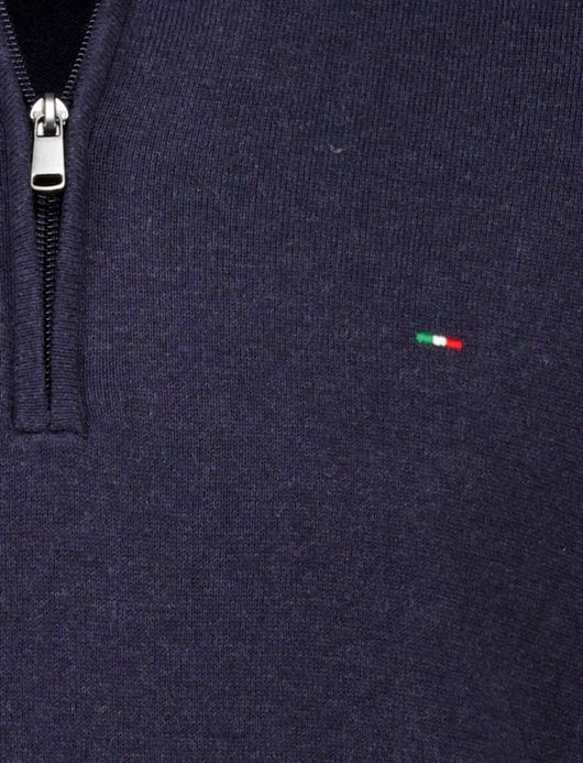 Portofino trui donkerblauw half zip