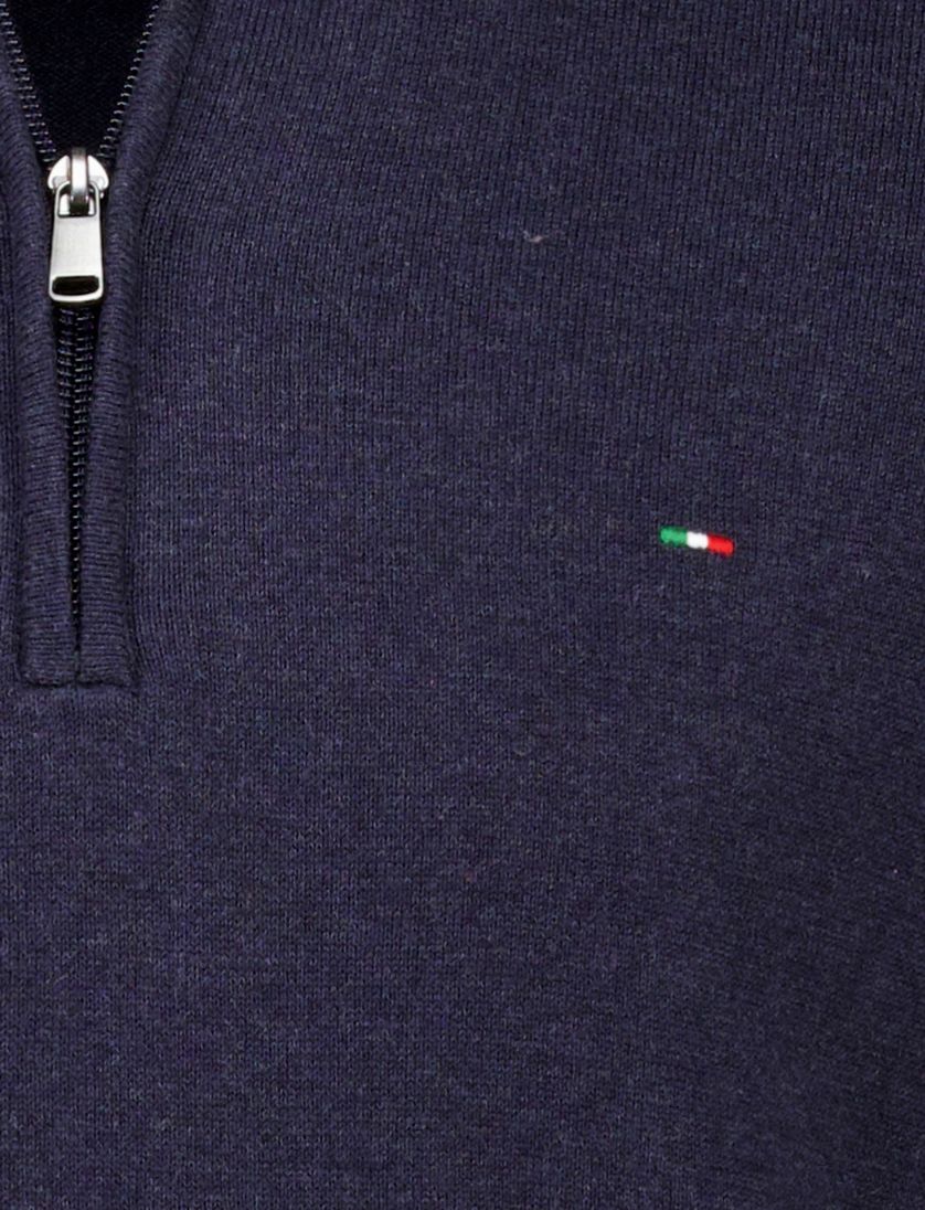 Portofino trui donkerblauw half zip