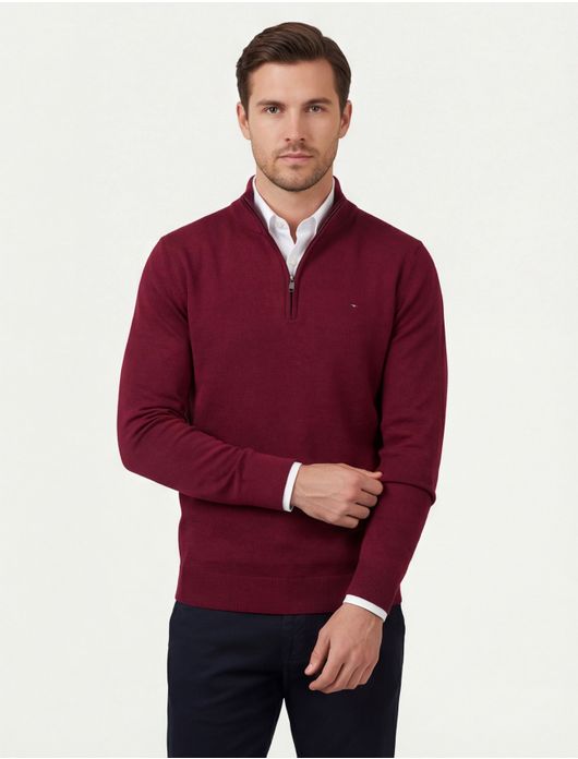 Half zip trui Portofino rood