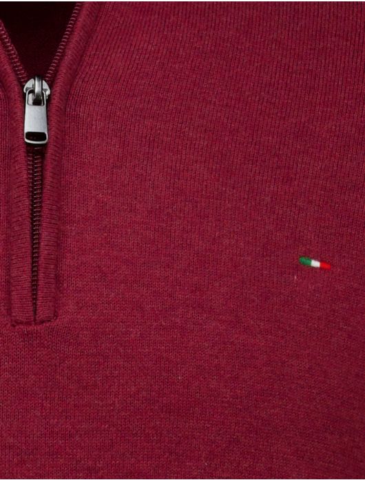 Half zip trui Portofino rood