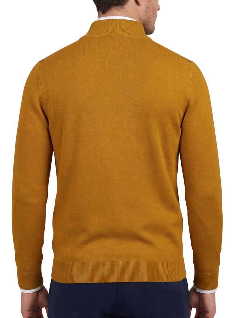 Half zip trui Portofino oker katoen