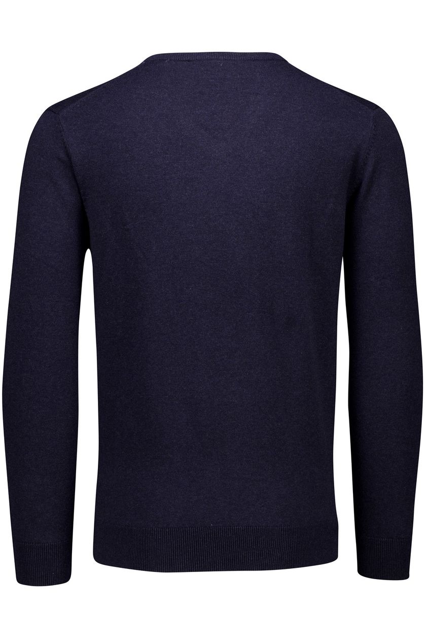 trui Portofino v-hals donkerblauw katoen normale fit