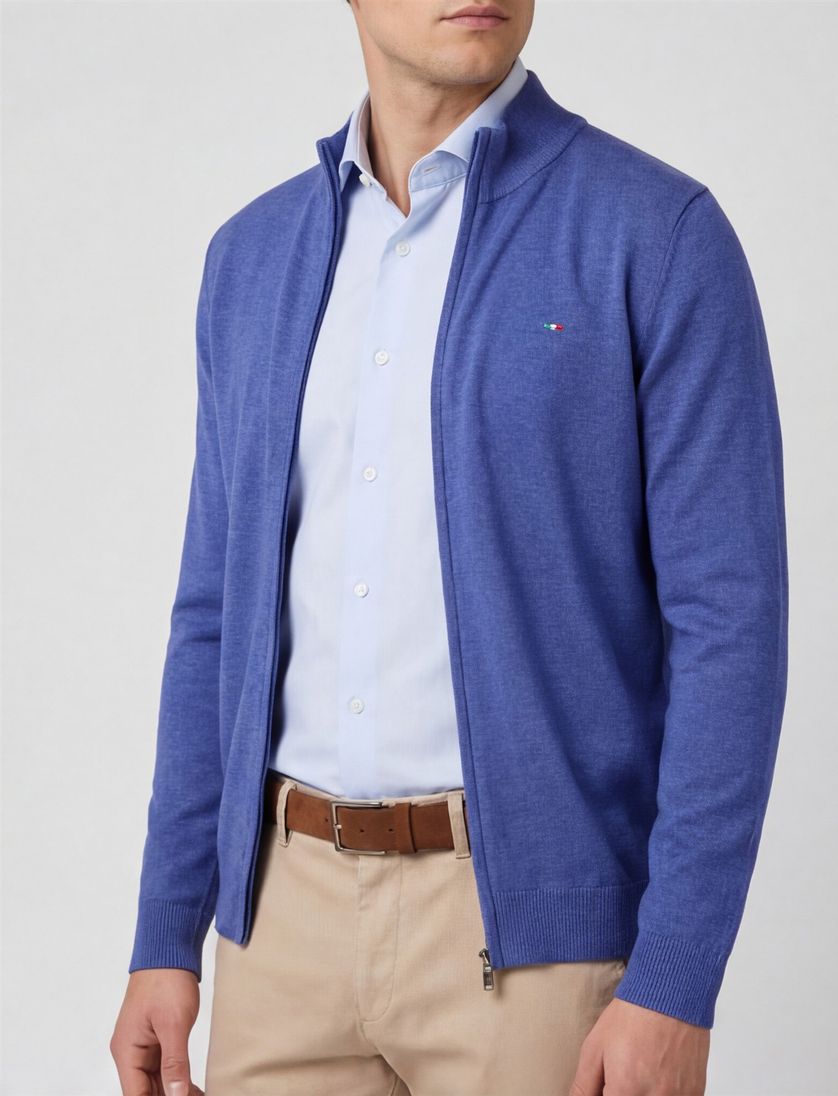 Portofino vest blauw gemeleerd