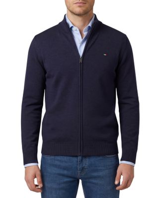 Portofino katoenen Portofino vest donkerblauw gemeleerd