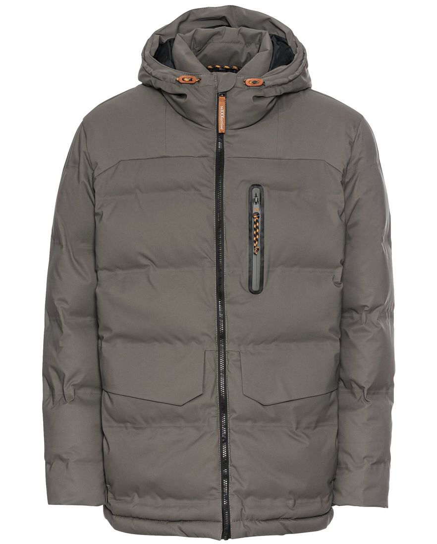 Camel Active Tussenjas effen grijs capuchon wijde fit