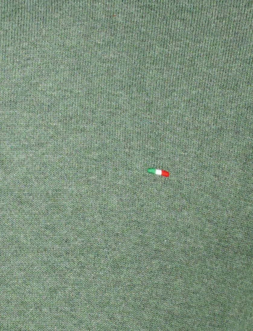 katoenen trui Portofino Rince effen groen normale fit