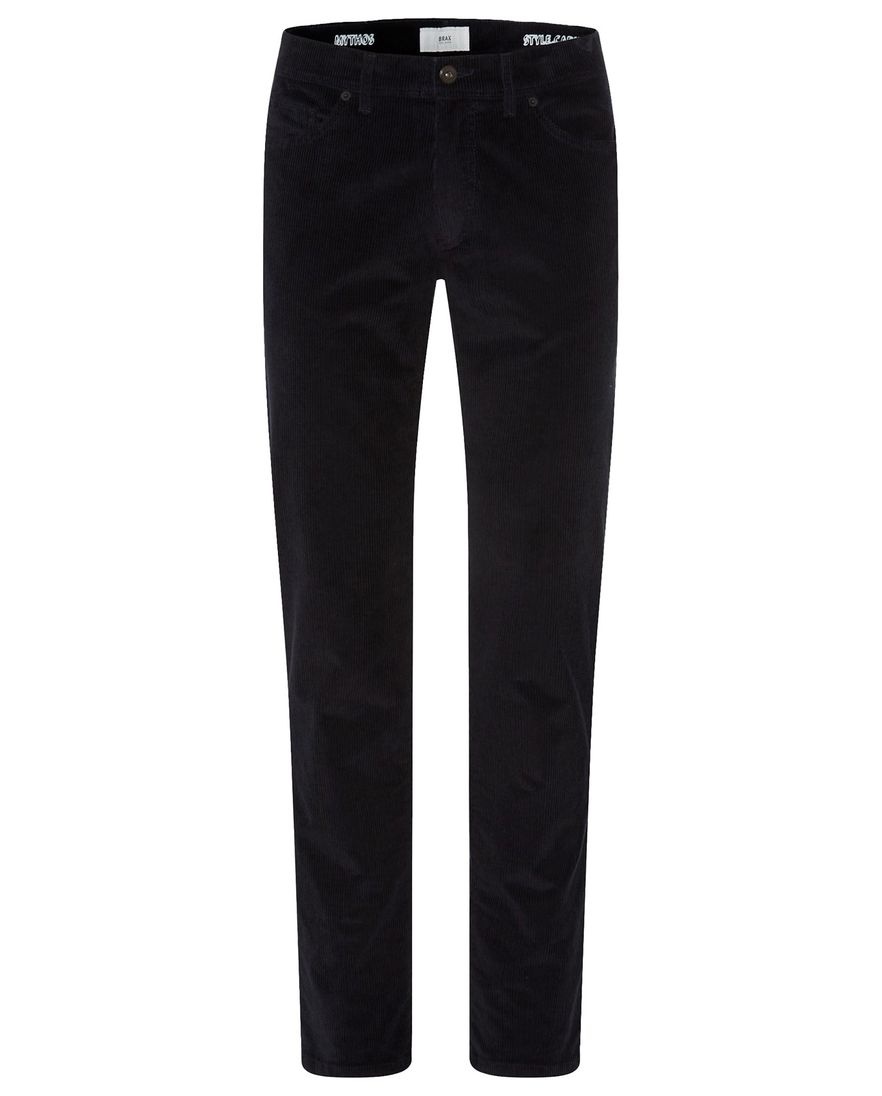 Brax broek 5-pocket ribstof effen donkerblauw