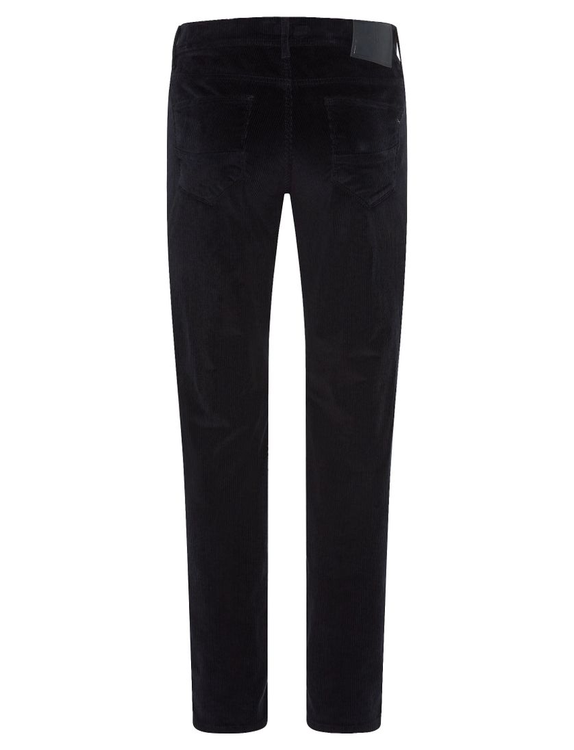 katoenen pantalon pantalon Brax 5-pocket donkerblauw ribstof