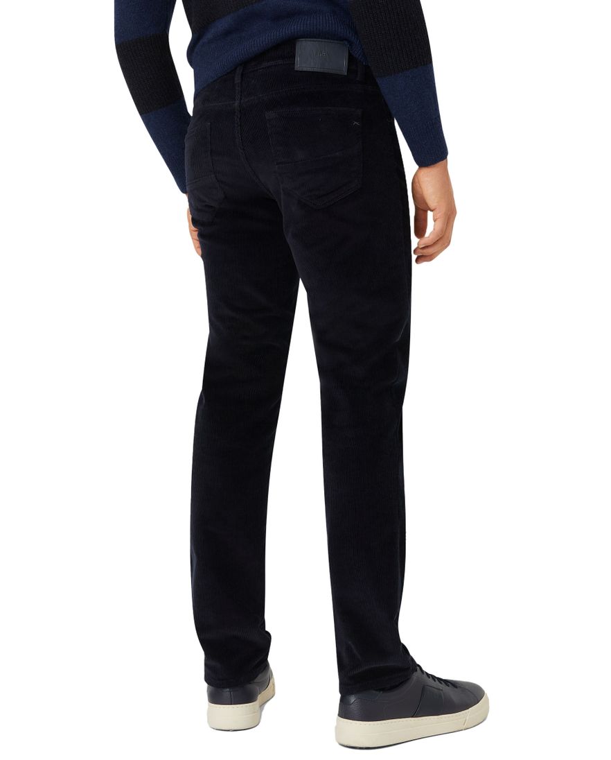 Brax broek 5-pocket ribstof effen donkerblauw