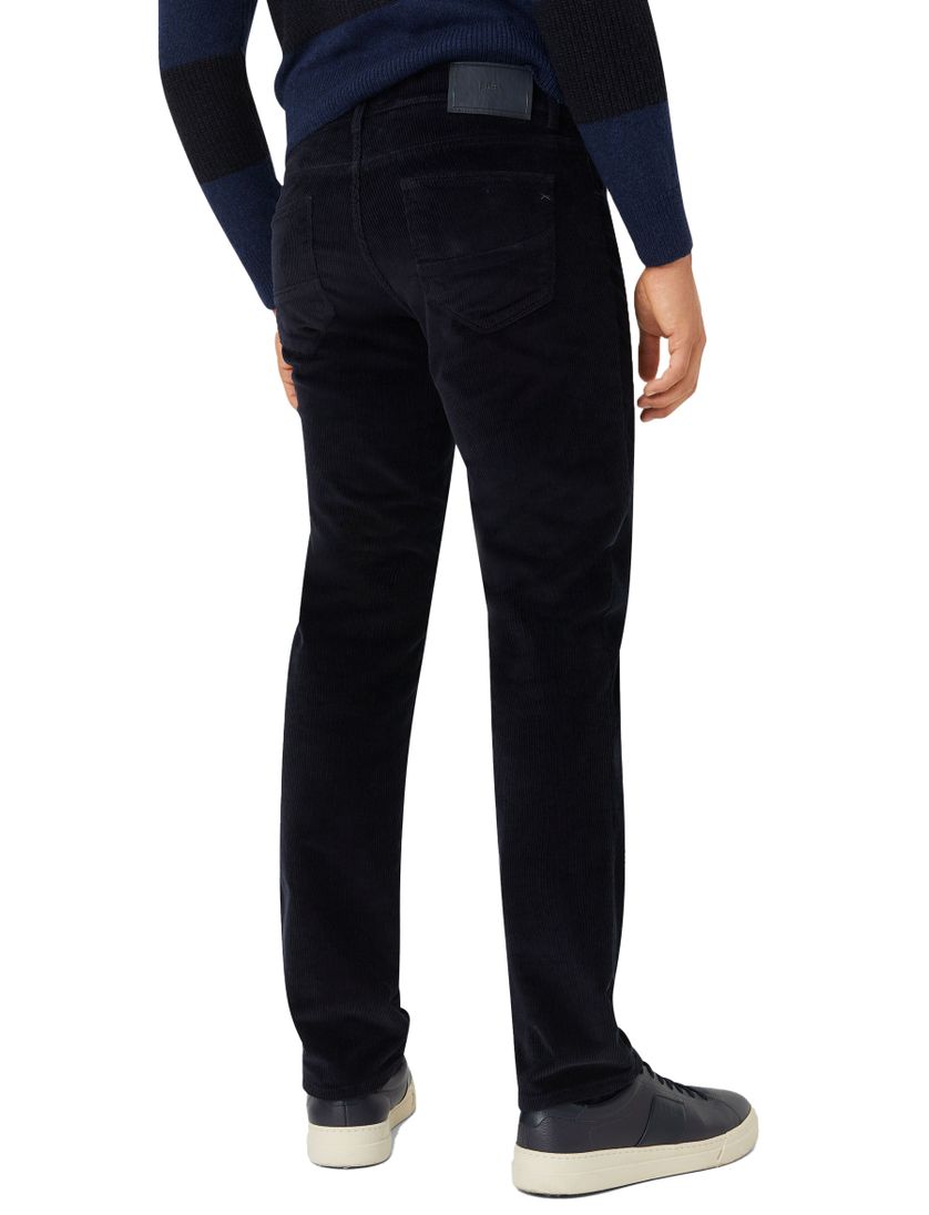 katoenen pantalon pantalon Brax 5-pocket donkerblauw ribstof