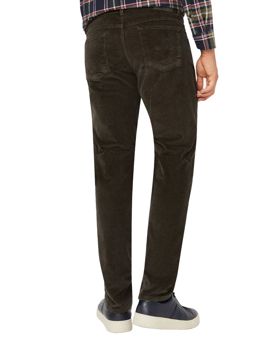 Brax broek 5-pocket ribstof olijfgroen katoen